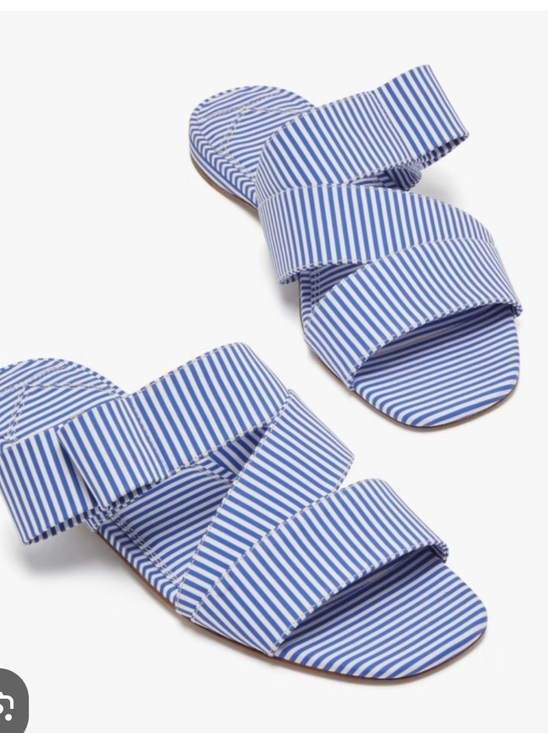 kate spade Shoes - Kate Spade Striped Blue and White Triple-Strap Slide Sandals. Sz 7B